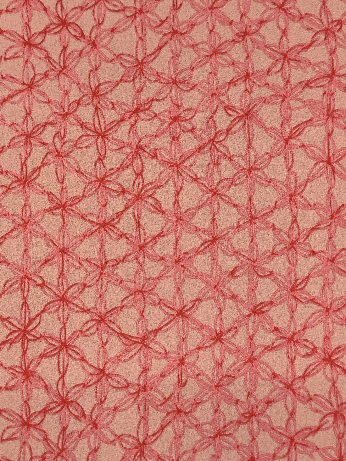 Dark Salmon/Auburn 100% Silk Petal Print Crepe - Ralph Lauren - 54W