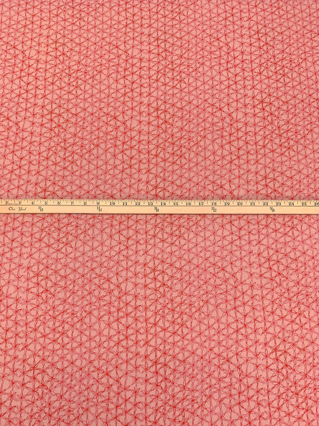 Dark Salmon/Auburn 100% Silk Petal Print Crepe - Ralph Lauren - 54W