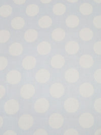 Palest Ice Blue/White 100% Silk Dot Print Georgette - Ralph Lauren - 43W