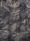 Black/Taupe/Silver/Gold Silk/Lurex Crosshatch Print On Vertical Metallic Stripe Weave Crinkle Chiffon - NY Designer - 54W