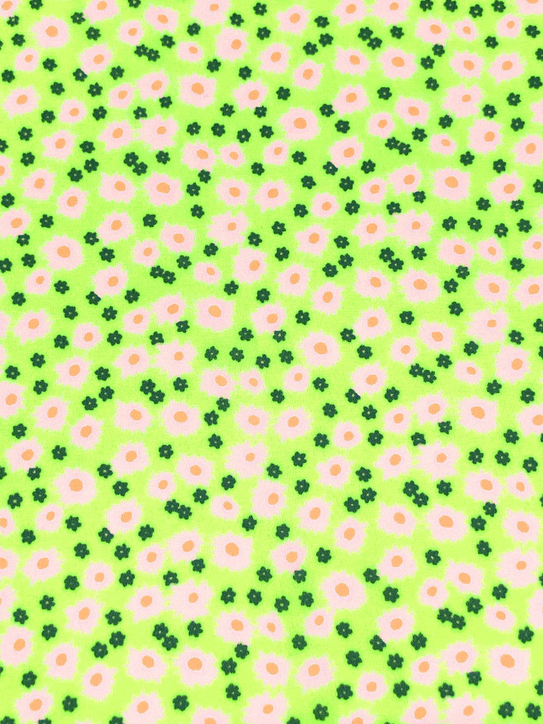 Highlighter Green/Highlighter Pink/Multi 100% Polyester Ditsy Floral Print Crepe Blouse Weight Woven 58W