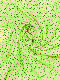 Highlighter Green/Highlighter Pink/Multi 100% Polyester Ditsy Floral Print Crepe Blouse Weight Woven 58W