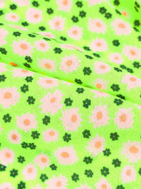 Highlighter Green/Highlighter Pink/Multi 100% Polyester Ditsy Floral Print Crepe Blouse Weight Woven 58W