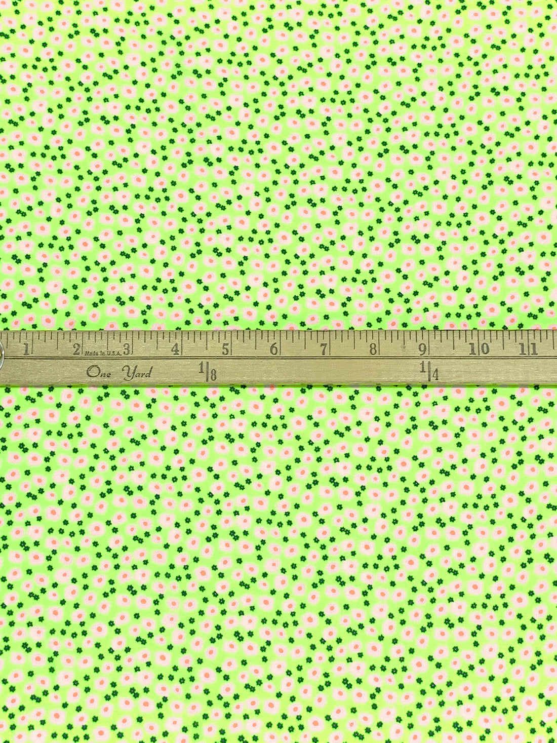 Highlighter Green/Highlighter Pink/Multi 100% Polyester Ditsy Floral Print Crepe Blouse Weight Woven 58W