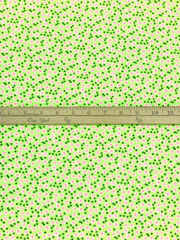 Highlighter Green/Highlighter Pink/Multi 100% Polyester Ditsy Floral Print Crepe Blouse Weight Woven 58W