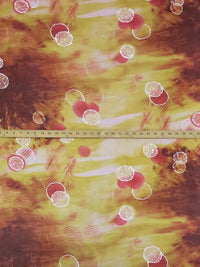 Sunburst Orange/Amber Yellow/White/Multi 100% Silk Abstract Print Chiffon - Matini Collection - 53W