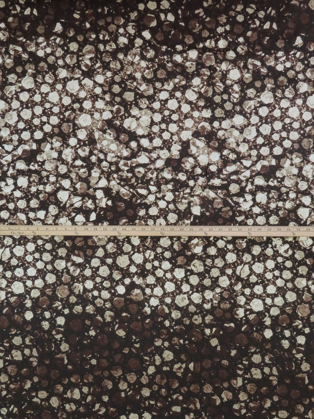 Midnight Espresso Brown/Chantilly Lace/Agreeable Gray/Multi 100% Polyester Ombre Distressed Floral Print Twill Blouse Weight Woven - NY Designer - 56W