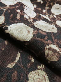 Midnight Espresso Brown/Chantilly Lace/Agreeable Gray/Multi 100% Polyester Ombre Distressed Floral Print Twill Blouse Weight Woven - NY Designer - 56W