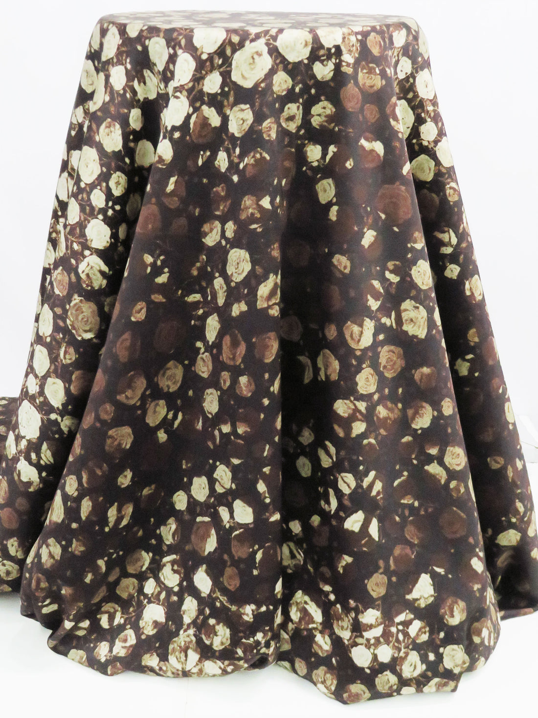 Midnight Espresso Brown/Chantilly Lace/Agreeable Gray/Multi 100% Polyester Ombre Distressed Floral Print Twill Blouse Weight Woven - NY Designer - 56W