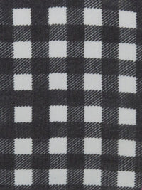 Black/Glacier Gray 100% Silk Check Plaid Print Crepe Chiffon 52W