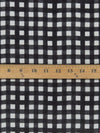 Black/Glacier Gray 100% Silk Check Plaid Print Crepe Chiffon 52W