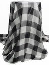 Black/Glacier Gray/Steel Gray 100% Silk Buffalo Check Print Chiffon 41W