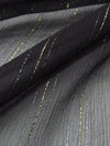 Black/Gold/Silver Silk/Lurex Vertical Metallic Stripe Weave Crinkle Chiffon 53W