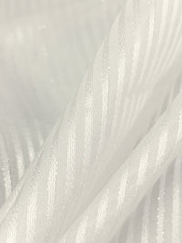 Alabaster Silk/Rayon/Lurex Vertical Satin-Stripe Chiffon - NY Designer - 52W