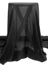 Black Silk/Rayon/Lurex Vertical Satin-Stripe Chiffon - NY Designer - 54W