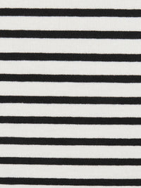 Antique White/Black Rayon/Lycra Horizontal Stripe Jersey Knit 62W