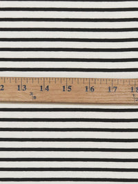 Antique White/Black Rayon/Lycra Horizontal Stripe Jersey Knit 62W