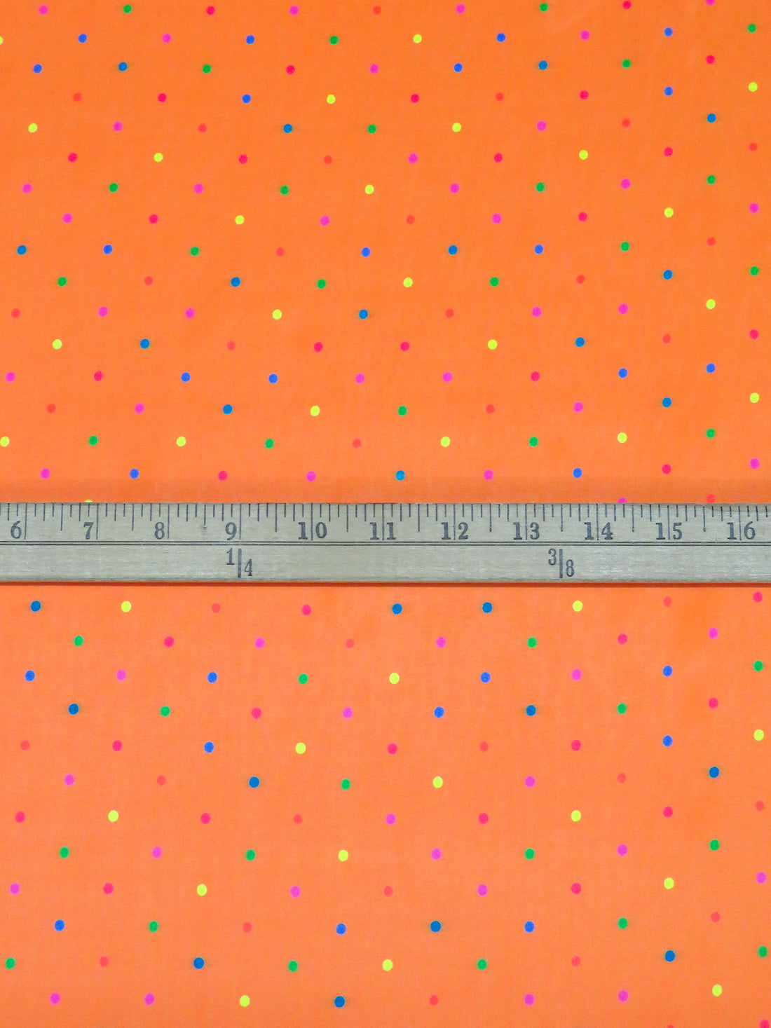 Mandarin Orange/Magenta/Green Apple/Multi Silk/Lycra Dot Print Stretch Chiffon - Ralph Lauren - 39W