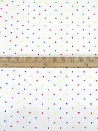 White/Lemon/Orange/Multi Silk/Lycra Dot Print Stretch Chiffon - Ralph Lauren - 39W