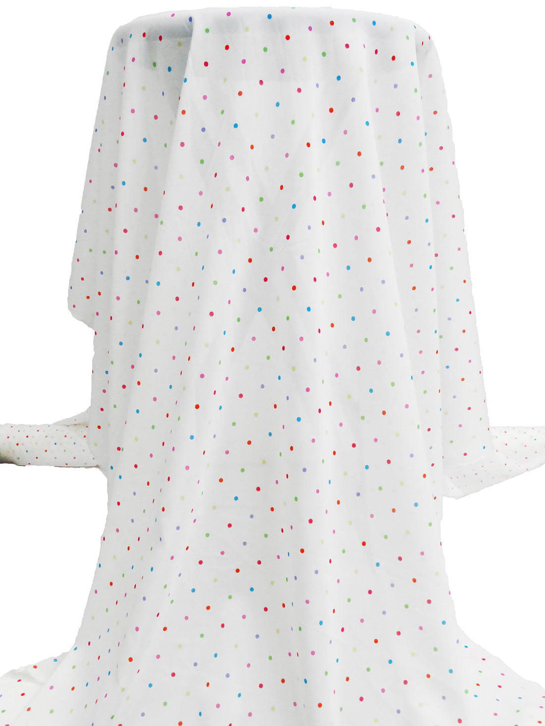 White/Lemon/Orange/Multi Silk/Lycra Dot Print Stretch Chiffon - Ralph Lauren - 39W