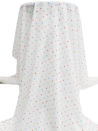 White/Lemon/Orange/Multi Silk/Lycra Dot Print Stretch Chiffon - Ralph Lauren - 39W