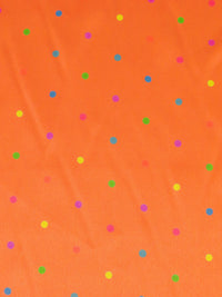 Mandarin Orange/Lemon/Magenta/Multi 100% Silk Dot Print Charmeuse - Ralph Lauren - 44W