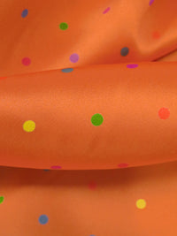 Mandarin Orange/Lemon/Magenta/Multi 100% Silk Dot Print Charmeuse - Ralph Lauren - 44W