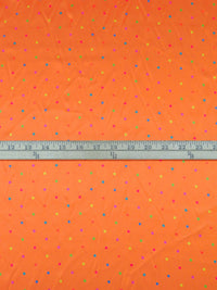 Mandarin Orange/Lemon/Magenta/Multi 100% Silk Dot Print Charmeuse - Ralph Lauren - 44W