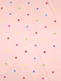 Ballet Pink/Magenta/Orange/Multi 100% Silk Dot Print Charmeuse - Ralph Lauren - 44W
