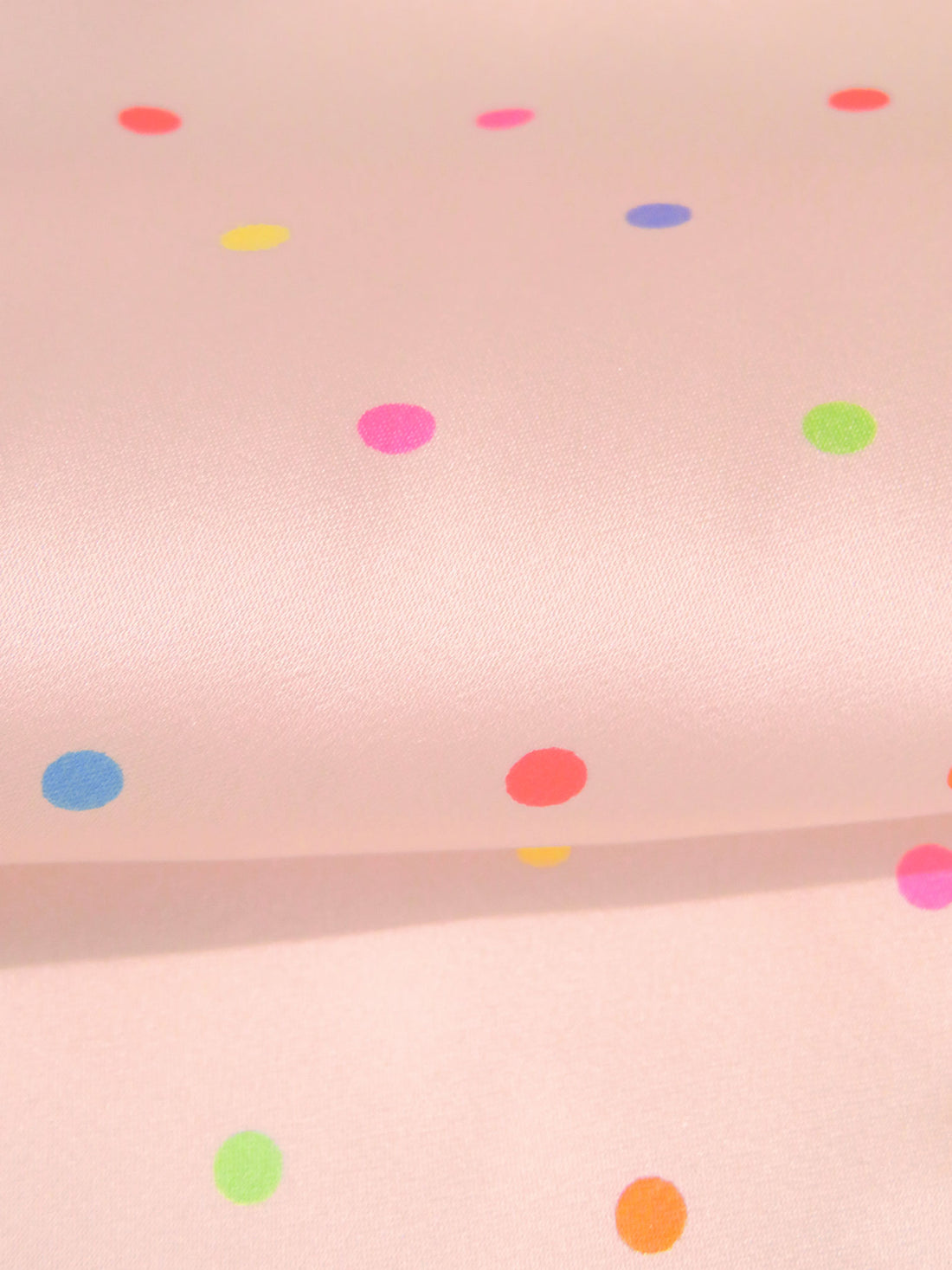 Ballet Pink/Magenta/Orange/Multi 100% Silk Dot Print Charmeuse - Ralph Lauren - 44W