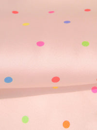 Ballet Pink/Magenta/Orange/Multi 100% Silk Dot Print Charmeuse - Ralph Lauren - 44W