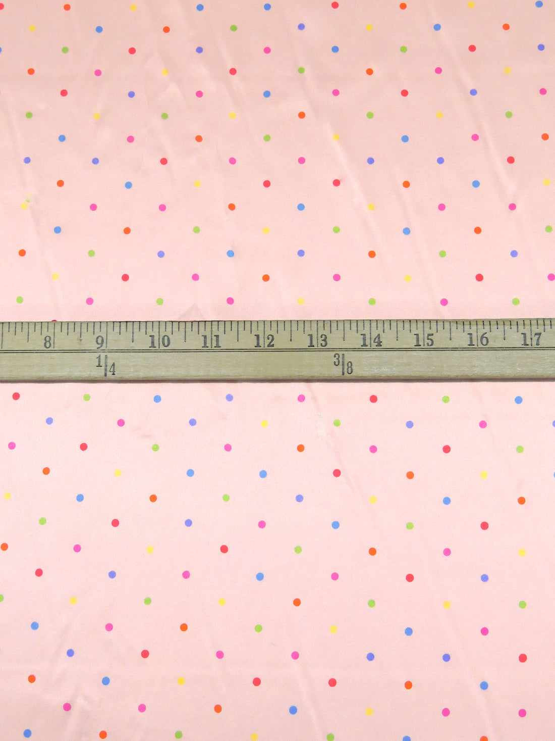 Ballet Pink/Magenta/Orange/Multi 100% Silk Dot Print Charmeuse - Ralph Lauren - 44W