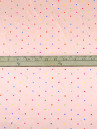 Ballet Pink/Magenta/Orange/Multi 100% Silk Dot Print Charmeuse - Ralph Lauren - 44W