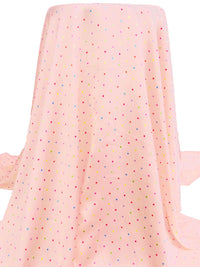 Ballet Pink/Magenta/Orange/Multi 100% Silk Dot Print Charmeuse - Ralph Lauren - 44W