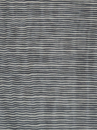 Fossil Gray/Black 100% Silk Novelty Horizontal Stripe Print Chiffon - Ralph Lauren - 44W