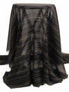 Black/Taupe/Dark Crimson 100% Silk Dotted Horizontal Stripe Print Chiffon 43W