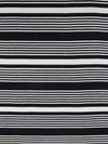 Soft Black/Pale Silver Gray 100% Silk Horizontal Stripe Design Twill 46W