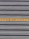 Soft Black/Pale Silver Gray 100% Silk Horizontal Stripe Design Twill 46W