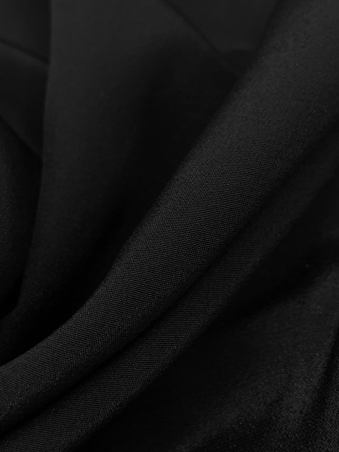 Black 100% Silk Crepe de Chine - NY Designer - 53W