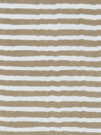 Burlap Brown/White 100% Silk Horizontal Stripe Print Chiffon 44W