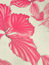 Vivid Raspberry Pink/Alabaster 100% Silk Floral Print Chiffon 42W