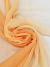 Carrot/Sand Dollar 100% Silk Horizontal Ombre Print Chiffon 41W