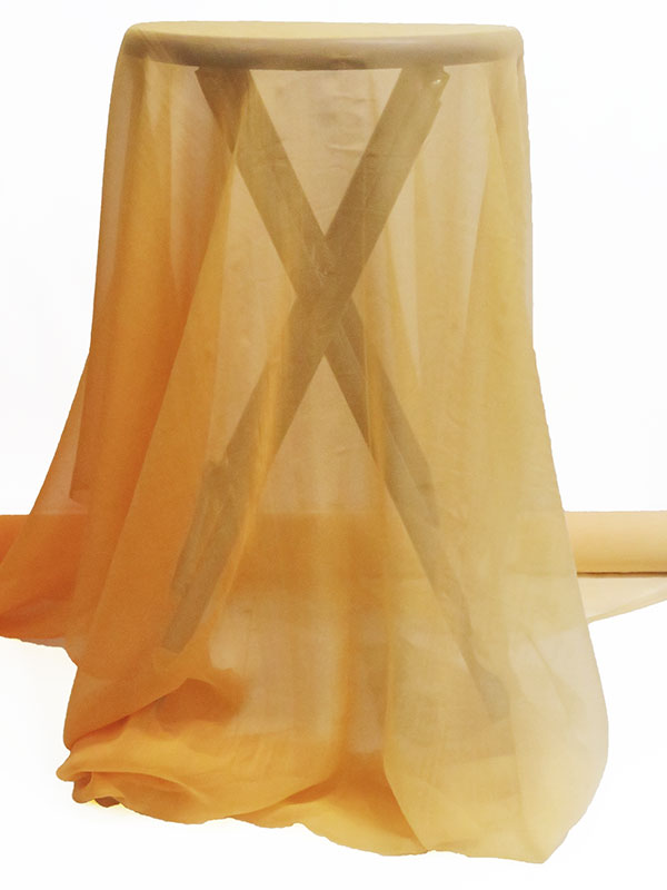 Carrot/Sand Dollar 100% Silk Horizontal Ombre Print Chiffon 41W