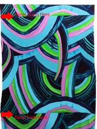 SOLD BY THE PANEL ONLY - Black/Cyan/Lilac Pink/Multi 100% Silk Abstract Print Knit - Ralph Laruen - 44W