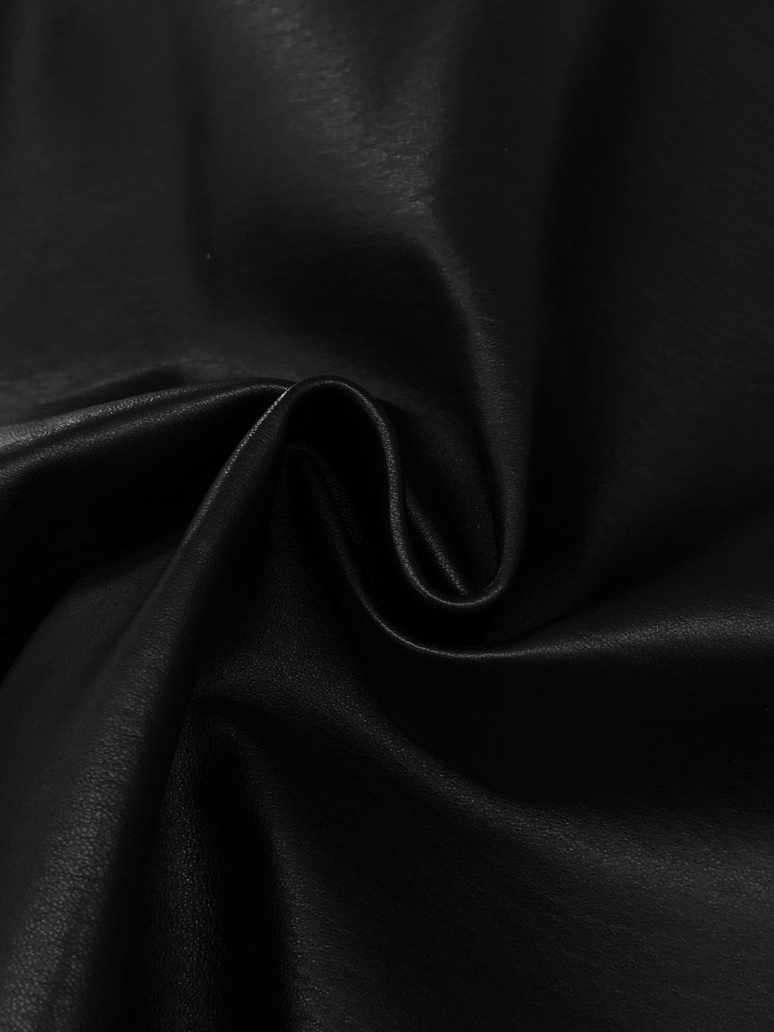 Obsidian Black 100% Leather Stretch Skin - 6-7 Square Feet