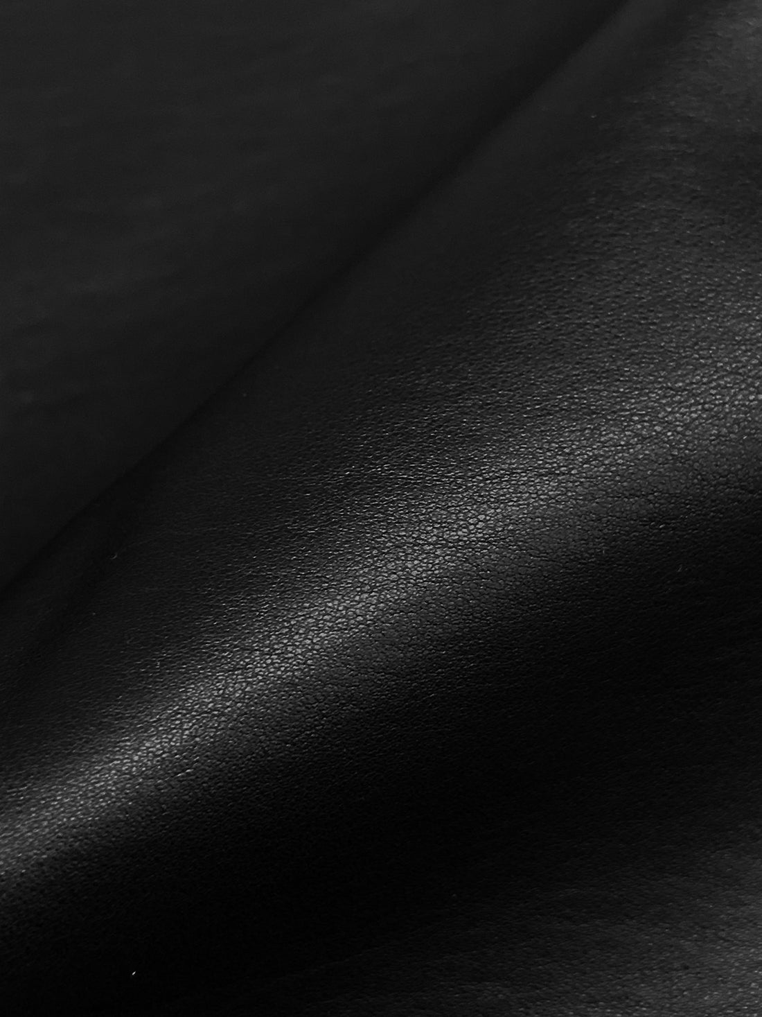 Obsidian Black 100% Leather Stretch Skin - 6-7 Square Feet