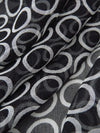 Black/Glacier Gray 100% Silk Circle Print Chiffon 43W