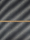 Black/Taupe Gray 100% Silk Dotted Diagonal Stripe Print Crepe Chiffon 43W