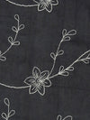 Black/White 100% Silk Embroidered Floral Design Chiffon 43W