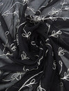 Black/White 100% Silk Embroidered Floral Design Chiffon 43W